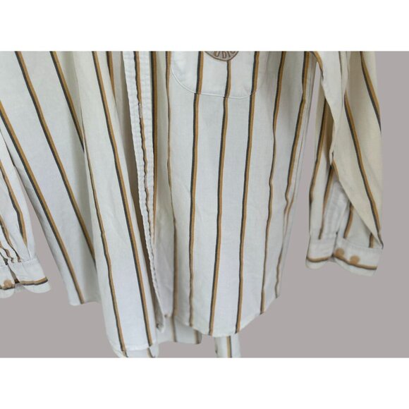 Vintage U2 Studio Striped Button-Up Shirt With Embroidered Logo - Picture 8 of 8